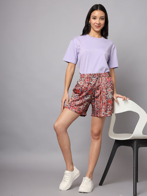 OWO The Label Women Shorts, Half Pant For Women Stripe Print, Best Quality Shorts (OTLWS10)